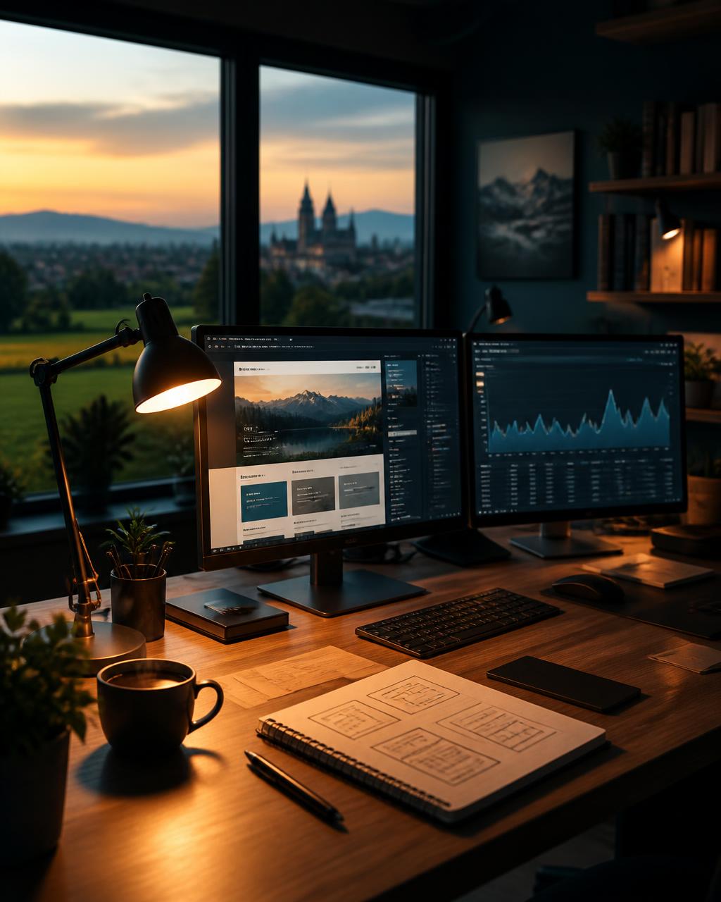 Arbeitsplatz der München ONLINEagentur in Pliening im Münchner Osten